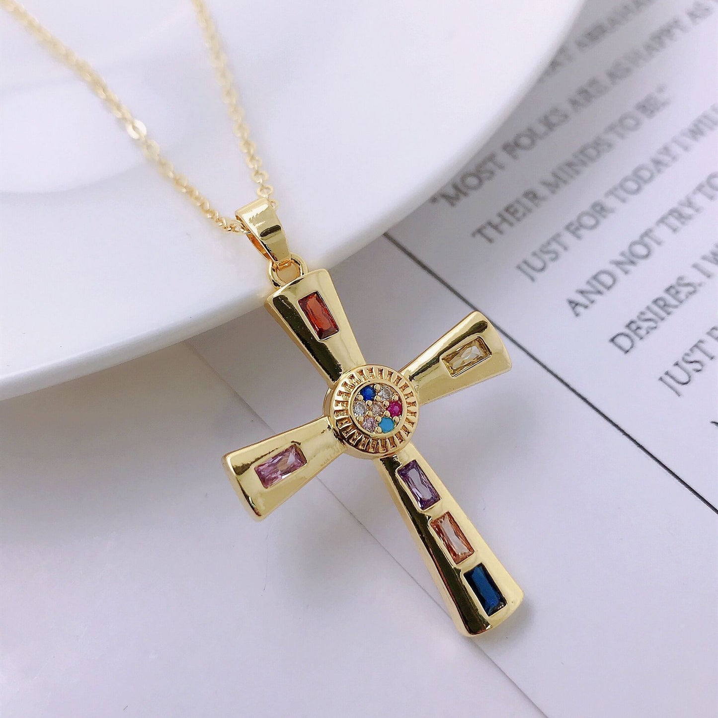 Niche Personality Hip Hop Men's Cross Necklace Pendant