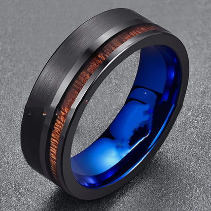 Men's Fashion Simple Frosted Tungsten Steel Ring