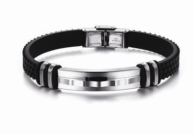 Zap Stainless Steel & Silicone Men's Bracelet