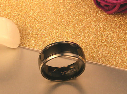 Designer Black Titanium Steel Ring