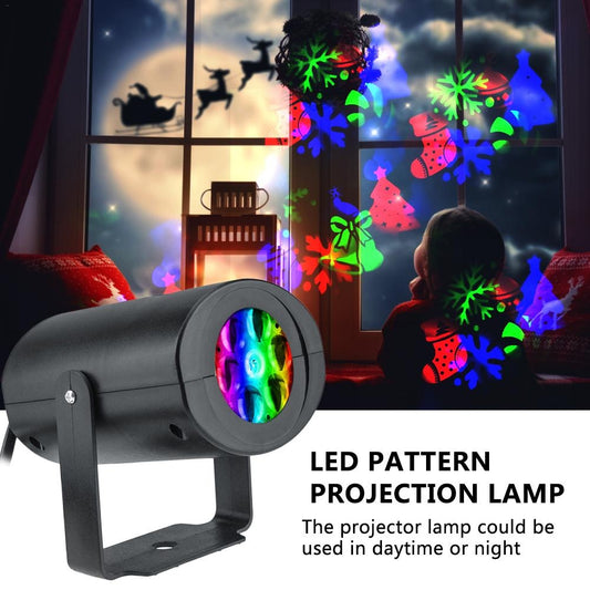 Christmas Pattern LED Laser Projector Colourful Rotating Projector