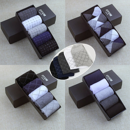 Box Set of 5 Men's Cotton Designer Socks