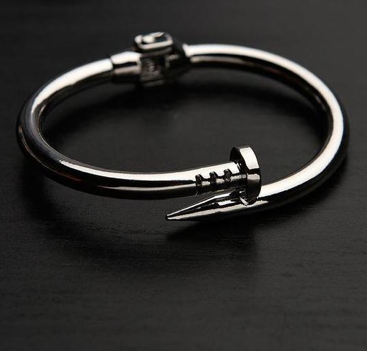 Hinged Nail Steel Bangle \ Bracelet