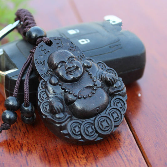 Ebony Buddha Keyring