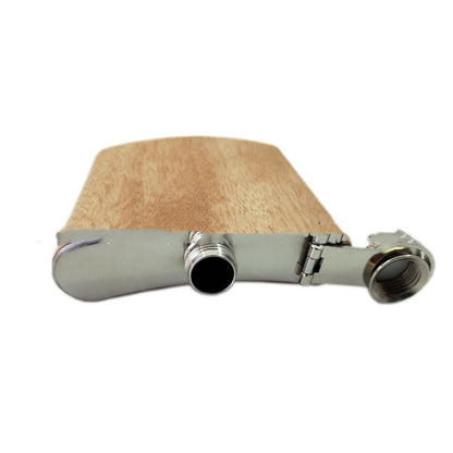 Veneer wood grain stainless steel hip flask