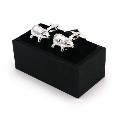 Men's French Sleeve Stud Funny Personality Piggy Bank Cuff Link