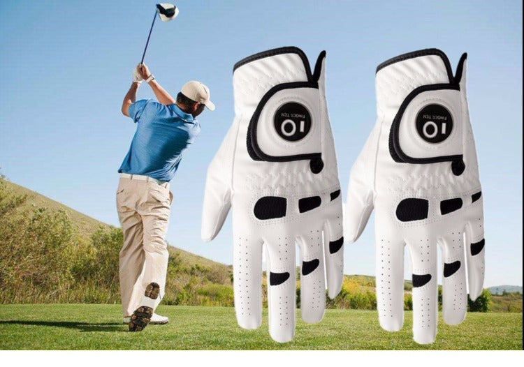 3Pcs  All Weather Men's Golf Gloves Men Faux Leather With Ball Marker