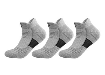 Pack of 3 Men's Elite Cotton Socks - Thickened Socks - Towel Bottom - Quick-Drying Running Socks