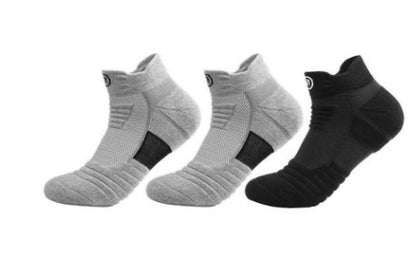 Pack of 3 Men's Elite Cotton Socks - Thickened Socks - Towel Bottom - Quick-Drying Running Socks