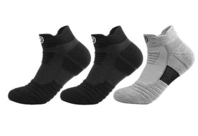 Pack of 3 Men's Elite Cotton Socks - Thickened Socks - Towel Bottom - Quick-Drying Running Socks