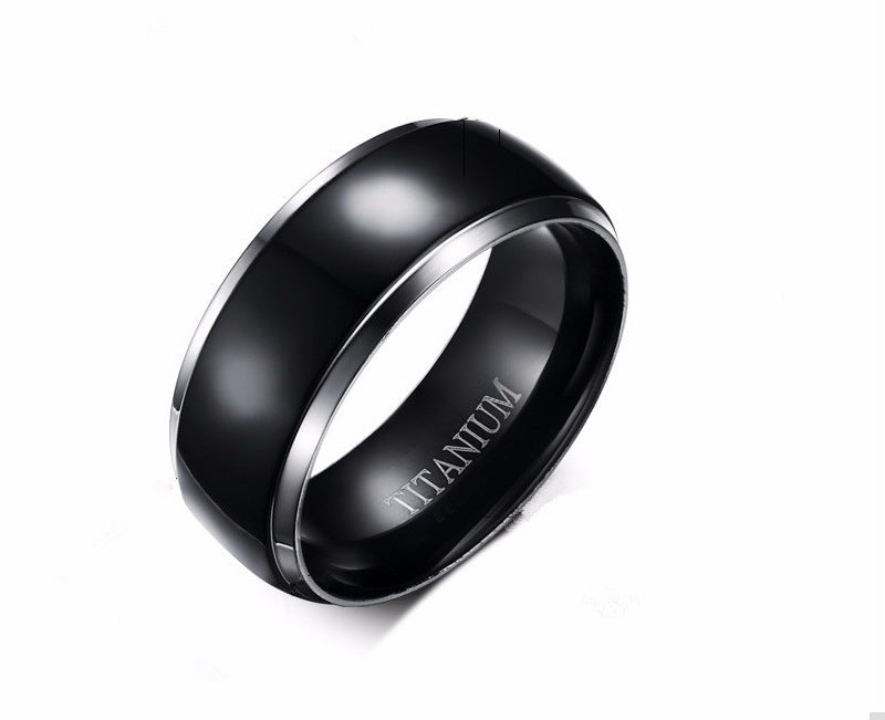 Designer Black Titanium Steel Ring