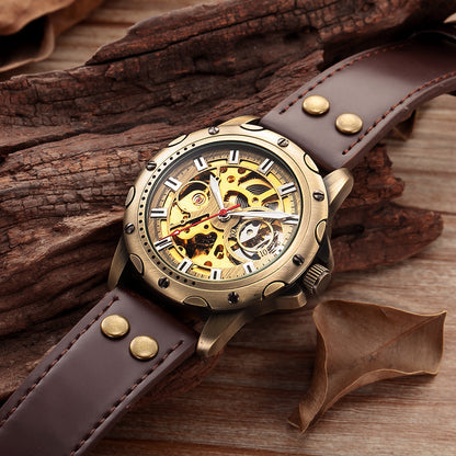 Men's Skeleton Steampunk Style Automatic Mechanical Watch