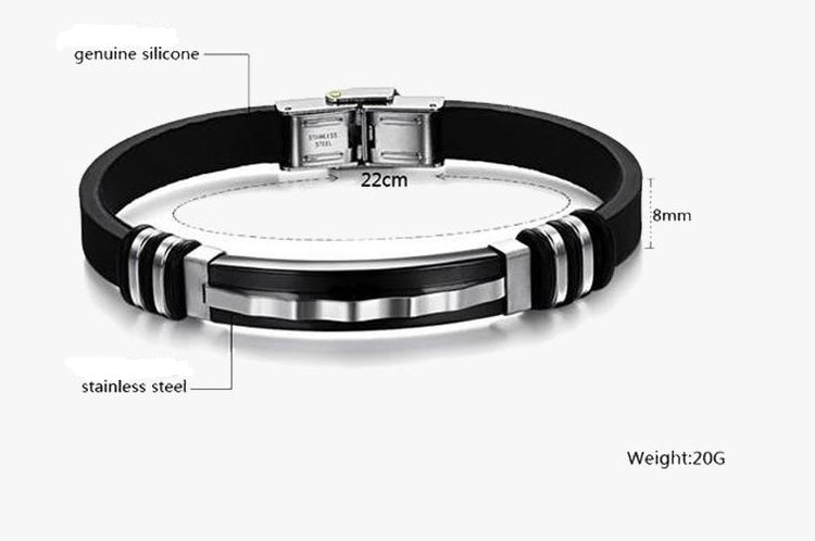 Zap Stainless Steel & Silicone Men's Bracelet