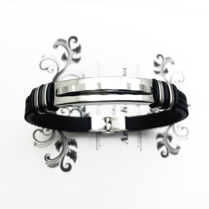 Zap Stainless Steel & Silicone Men's Bracelet