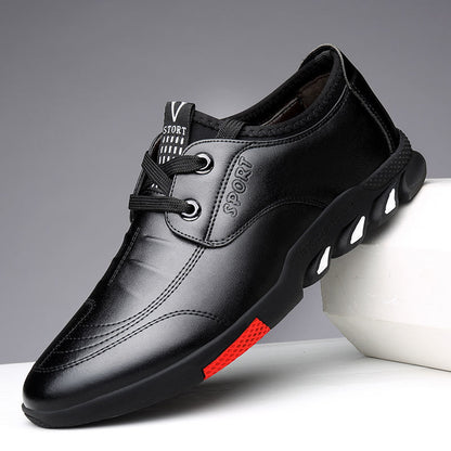 Men's Faux Leather Slip On Trainer Shoes