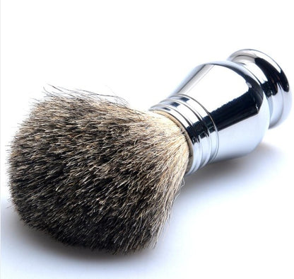 Shaving Set - Double Edge Safety- Badger Hair Brush, Chrome Stand Mug Bowl Soap Kit 10 Free Blades