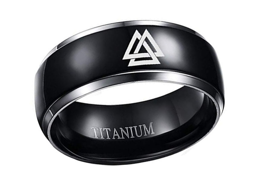 Designer Black Titanium Steel Ring