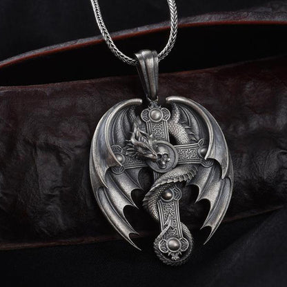 Crucifix  Dragon Men's Retro Necklace