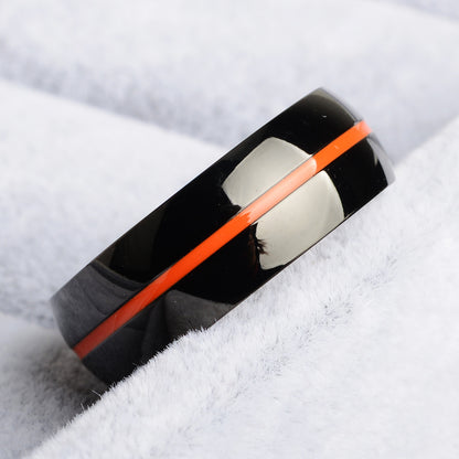 Men's Stainless Steel Thin Colour Line Ring - Choice Of Colours