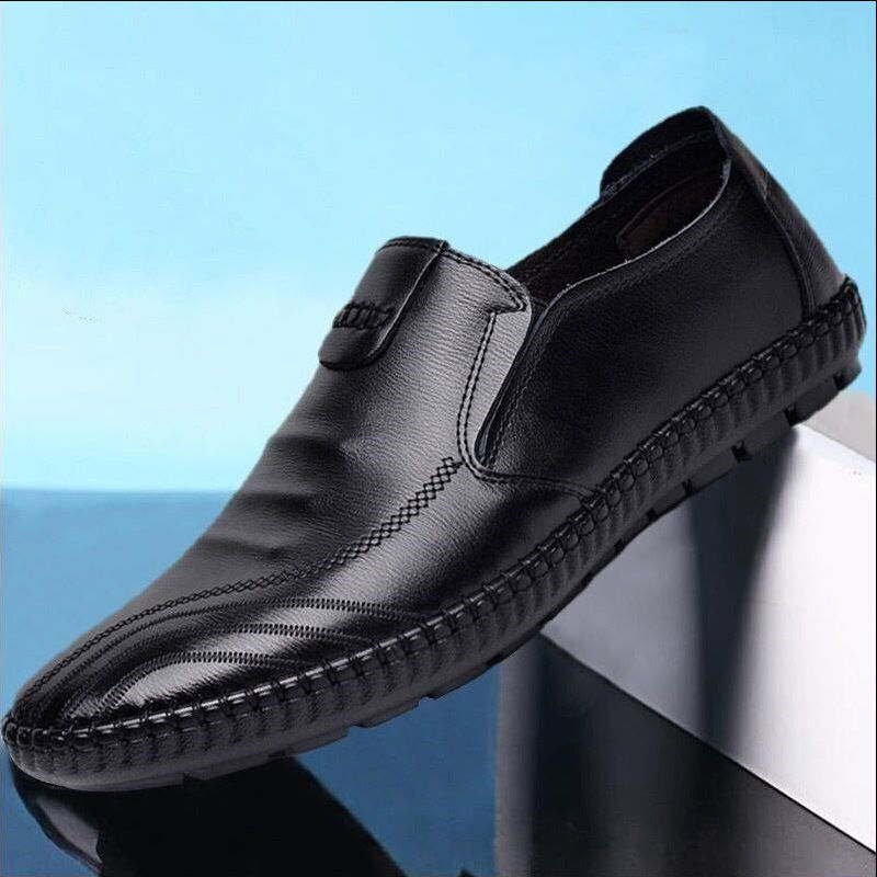 Men's Faux Leather Slip On Trainer Shoes