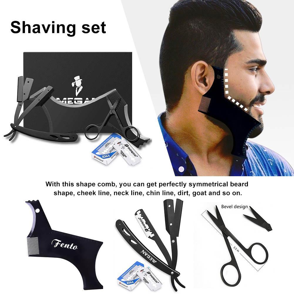 Black stainless steel shaving set