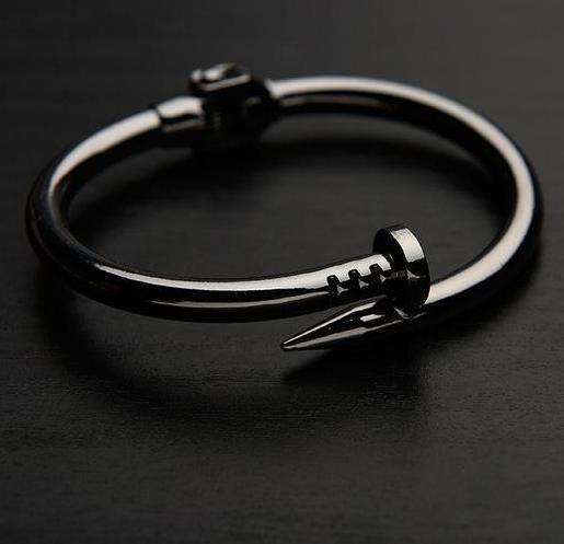 Hinged Nail Steel Bangle \ Bracelet