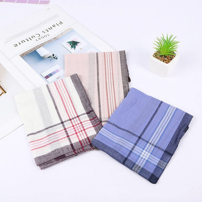 Men's Polyester Cotton Classic Plaid Handkerchief