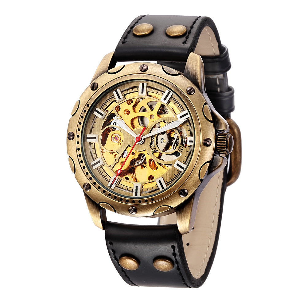 Men's Skeleton Steampunk Style Automatic Mechanical Watch