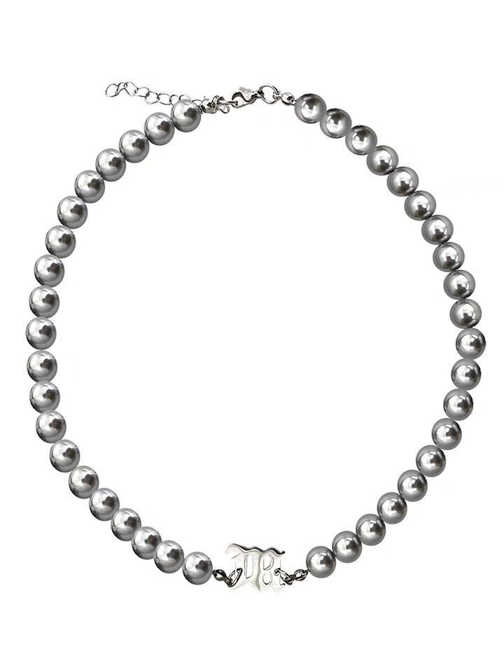 Men's Fashionable And Versatile Grey Pearl Necklace