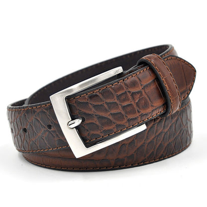 Men's Casual Pattern Faux Leather Pin Buckle Belt