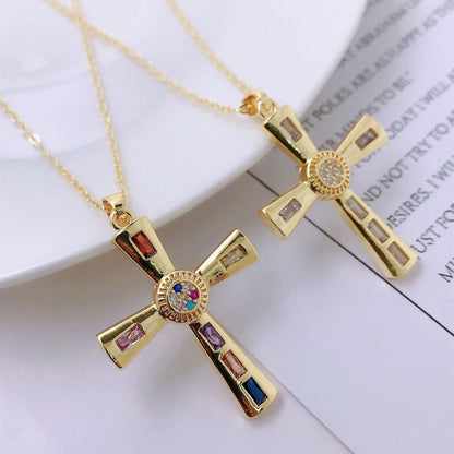 Niche Personality Hip Hop Men's Cross Necklace Pendant