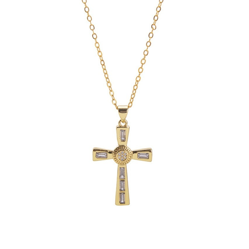 Niche Personality Hip Hop Men's Cross Necklace Pendant