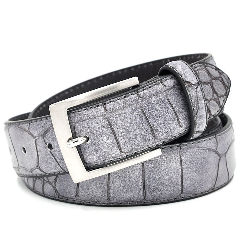 Men's Casual Pattern Faux Leather Pin Buckle Belt