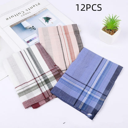 Men's Polyester Cotton Classic Plaid Handkerchief