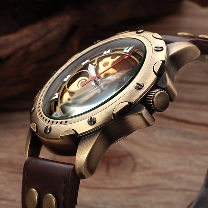 Men's Skeleton Steampunk Style Automatic Mechanical Watch