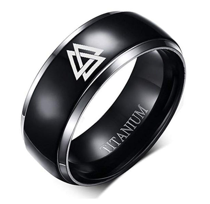 Designer Black Titanium Steel Ring