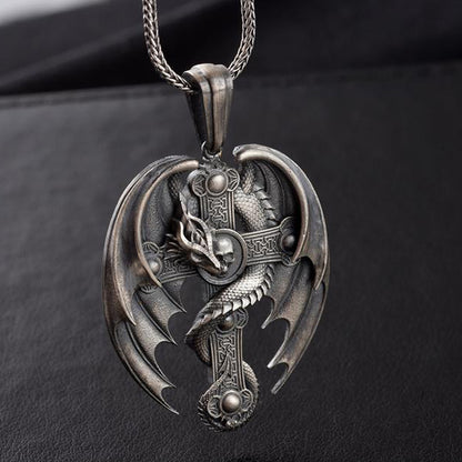 Crucifix  Dragon Men's Retro Necklace