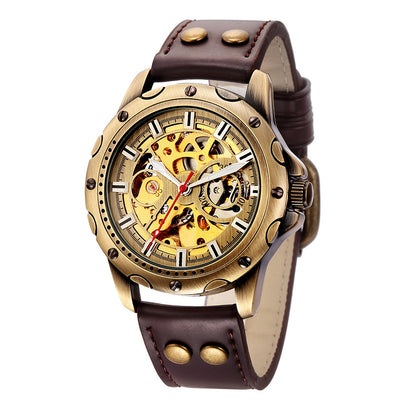 Men's Skeleton Steampunk Style Automatic Mechanical Watch