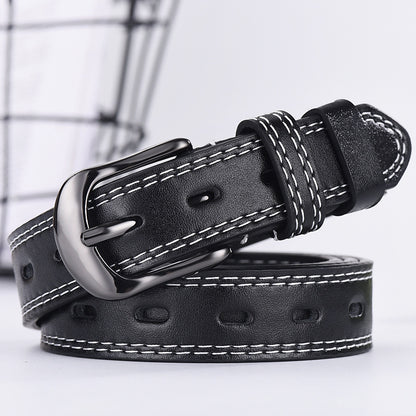 Two-line Men's And Women's Faux Leather Belts