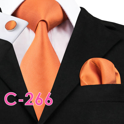 Silk Men's Tie, Handkerchief & Cufflink Set