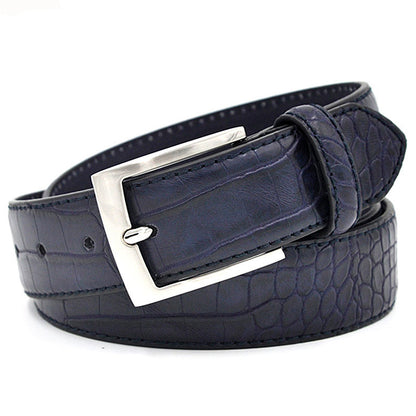 Men's Casual Pattern Faux Leather Pin Buckle Belt