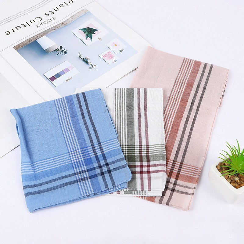 Men's Polyester Cotton Classic Plaid Handkerchief