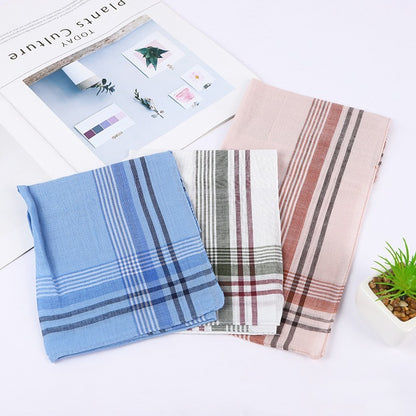 Men's Polyester Cotton Classic Plaid Handkerchief