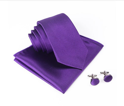 Silk Men's Tie, Handkerchief & Cufflink Set