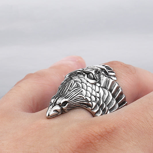 Men's Fashion Titanium Steel Crow Ring