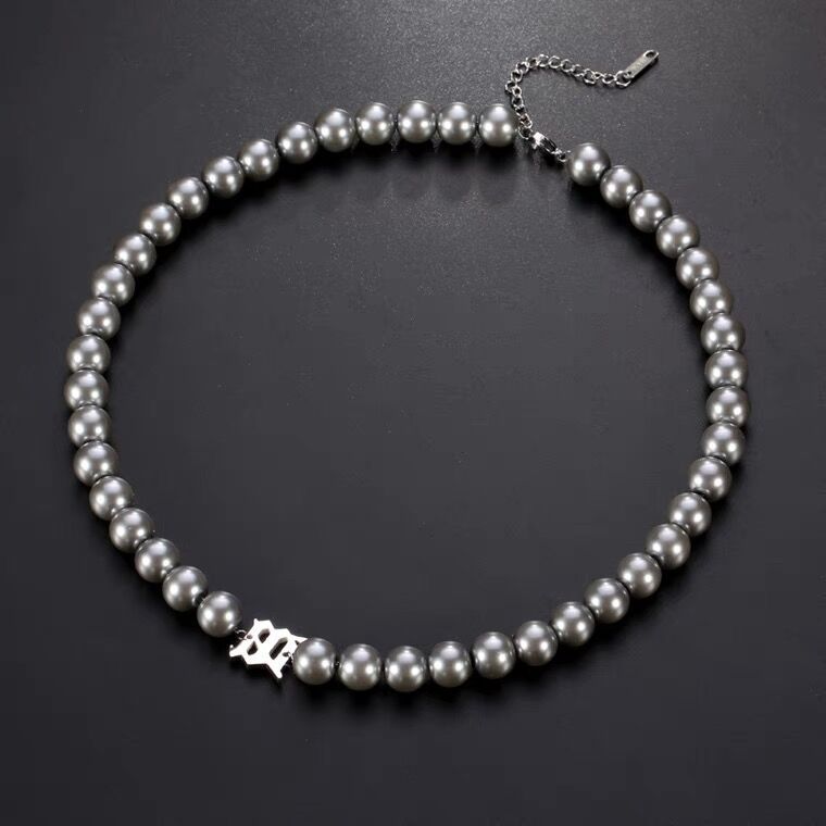 Men's Fashionable And Versatile Grey Pearl Necklace